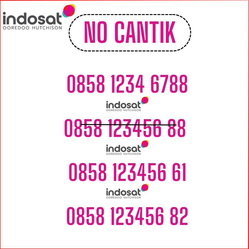 Nomor Cantik Im3 seri triple seri berurutan 1234 Nomor Cantik Indosat Kartu Perdana Cantik Indosat P