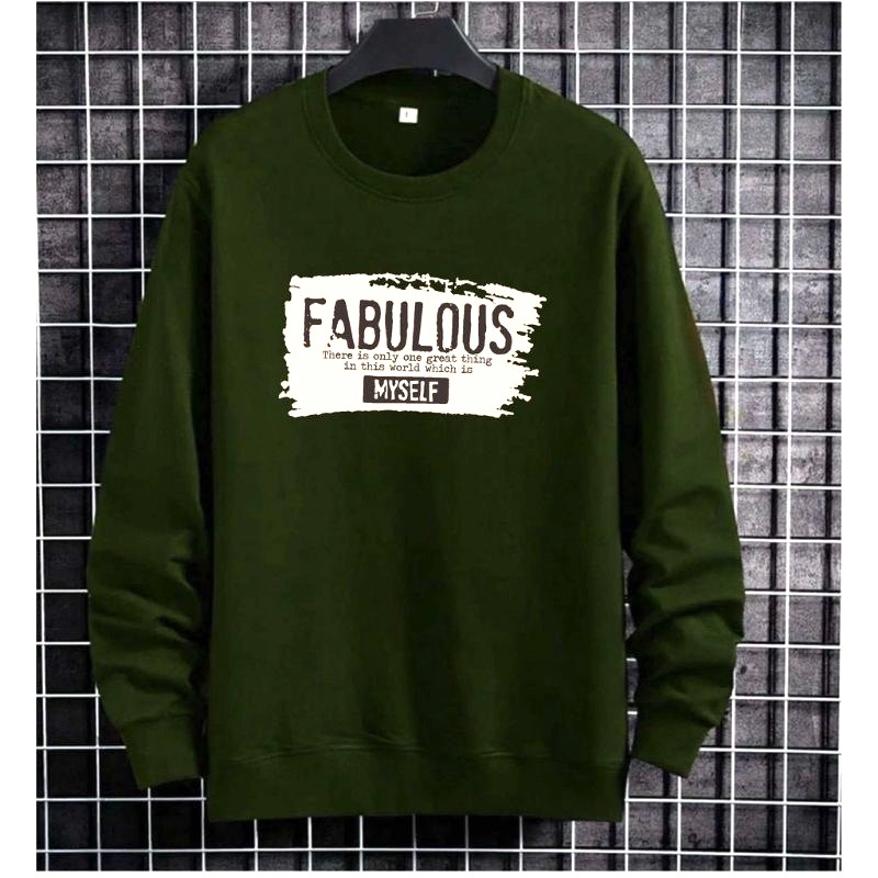 Sweatshirt Basic FABULOUS II Sweater Crewneck Print DTF II Size M - XL Anak &amp; Dewasa ( Pria &amp; Wanita )