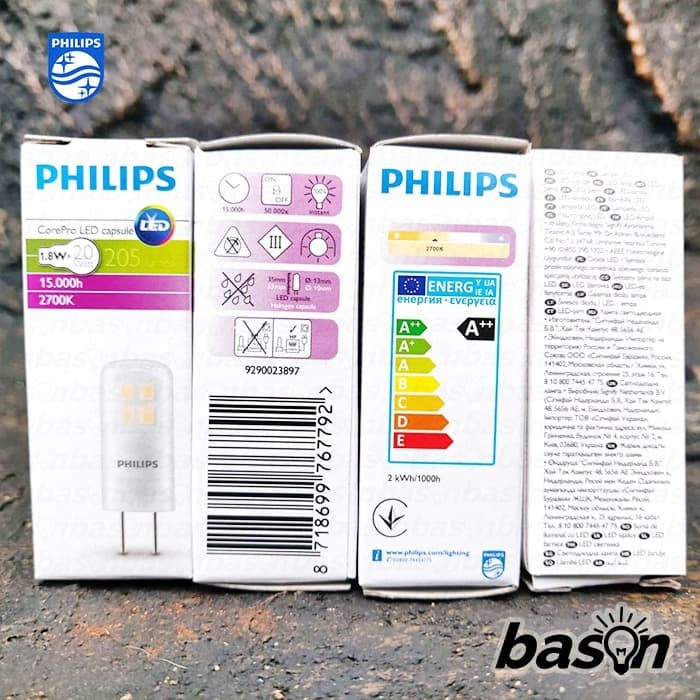 PHILIPS CorePro LEDcapsuleLV 1.8W GY6.35 827 - setara dengan 20W