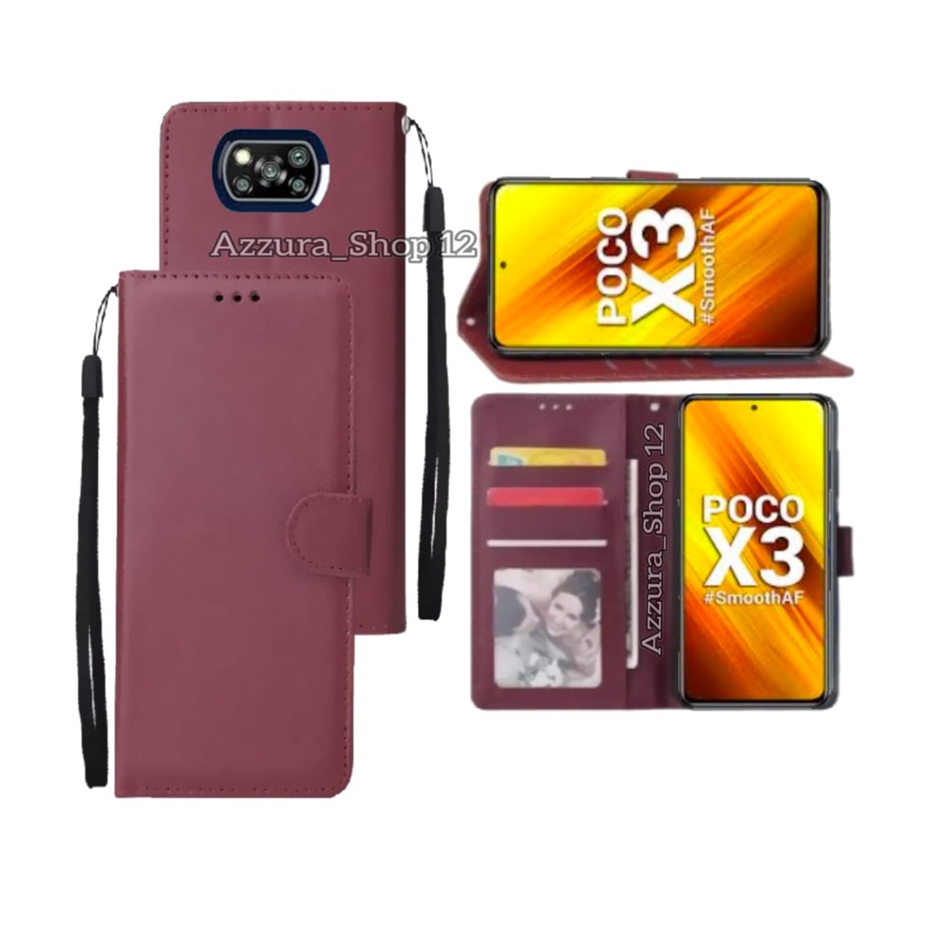 Case Flip For XIAOMI POCO X3 /POCO X3 NFC Soft Case Flip Wallet Flip Cover  Premium Sarung Buku HP