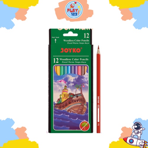

[PLAY.123] Pensil Warna Joyko CP-103 / Superior Quality Color Pencil / 12 Warna / Woodless