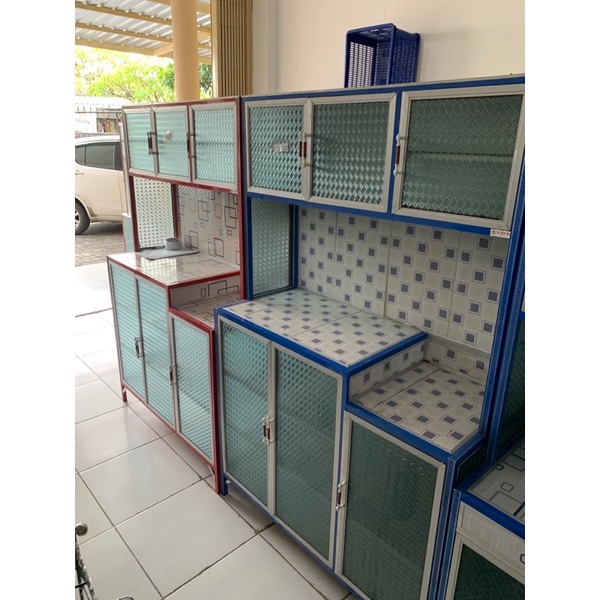 Rak Piring Metro 3 Pintu Aluminium kaca