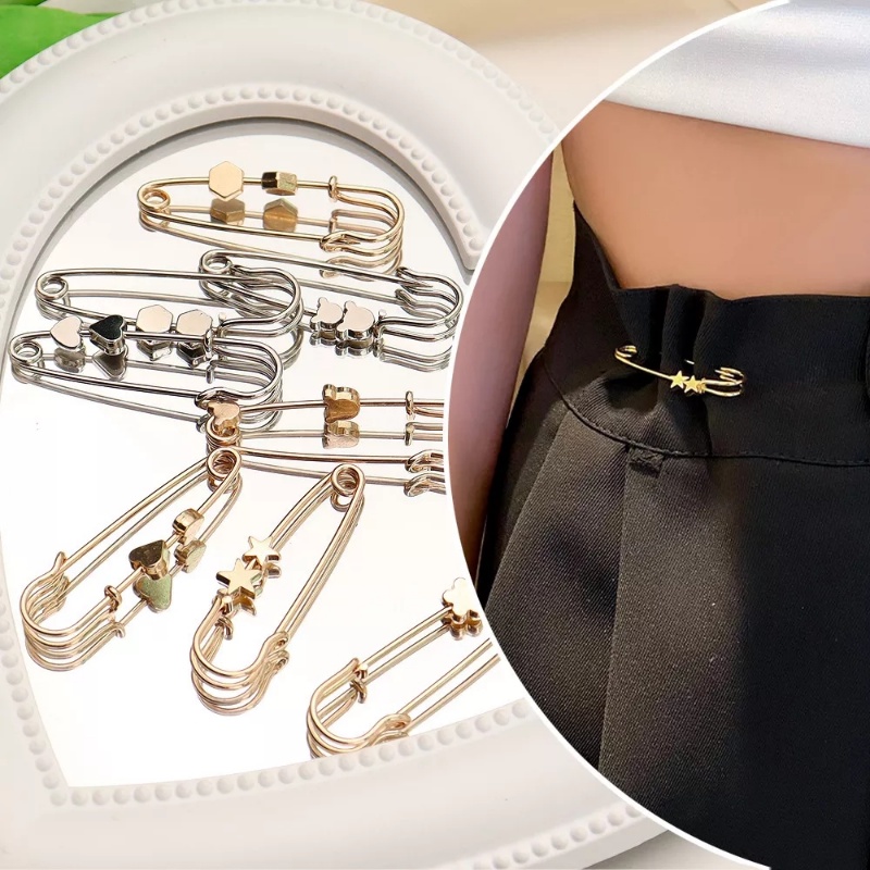 Gadis Paduan Pinggang Adjustable Pin/Bintang Cinta Manik-Manik Fashion Kemeja Kerah Bros