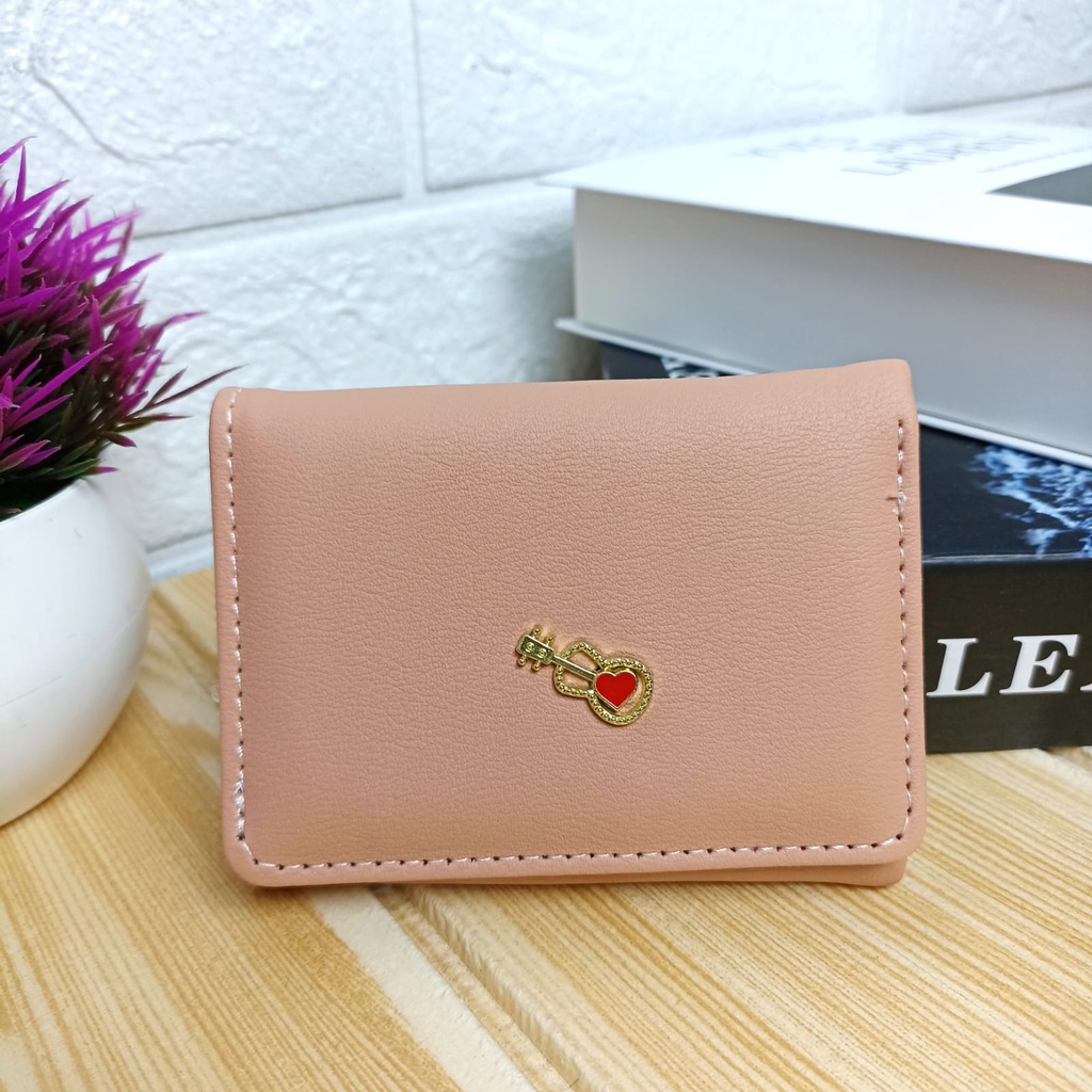 Dompet Lipat Wanita Fashion Style Korea Kasual Dompet Cewek Mini Multifungsi Women Wallet PU Satu7an D79