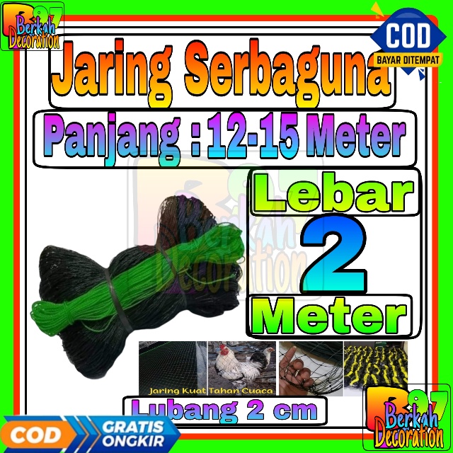 Jaring Pagar Ayam 2 meter / Jaring Lubang Kecil /Jaring Kandang /Jaring Burung / Jaring Taman