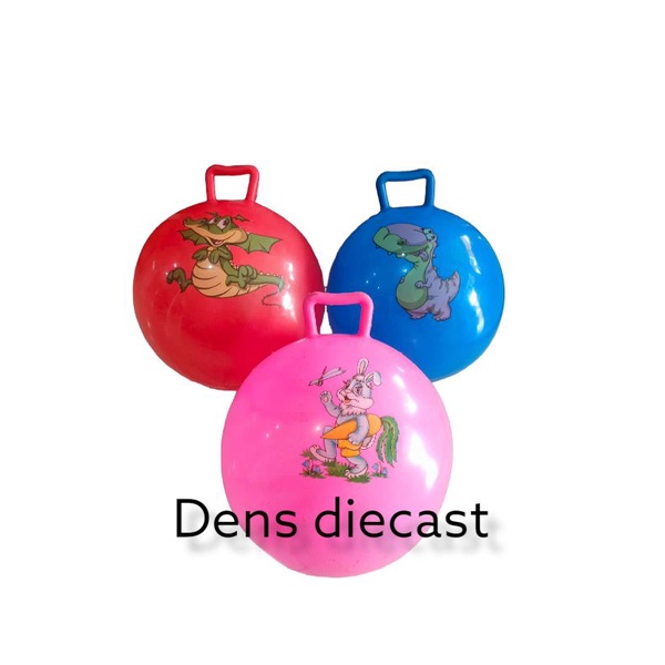 mainan anak bola jumping karet genggam