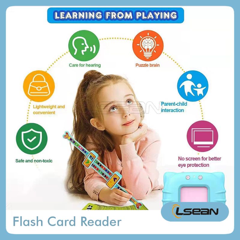 Flash Card Bersuara Mainan Edukasi Anak Bilingual Device Pengenalan Kosa Kata Bahasa Inggris Mandarin