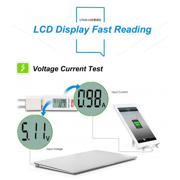15 UNI-T UT658 - Digital LCD Portable Mini USB Tester - 9V Max