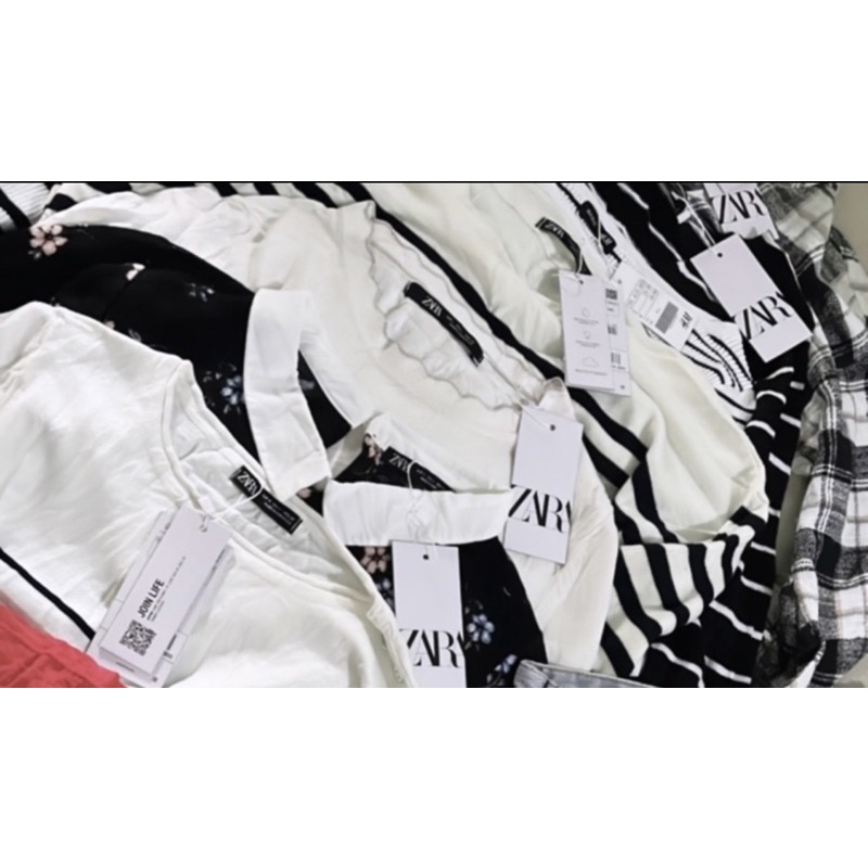 PROMO PAKET USAHA ATASAN BLOUSE KATUN KEMEJA FULL BRANDED ZARA ORIGINAL AUTHENTIC isi 35pcs  sisa im