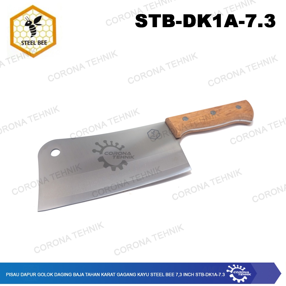 Steel Bee 7,3 Inch Pisau Dapur Golok Daging Baja Tahan Karat