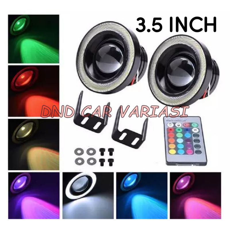 LED FOGLAMP REMOTE 3.5 INCH RGB CALYA SIGRA AVANZA XENIA ERTIGA AYLA SPLASH RUSH TERIOS RAIZE ROCKY