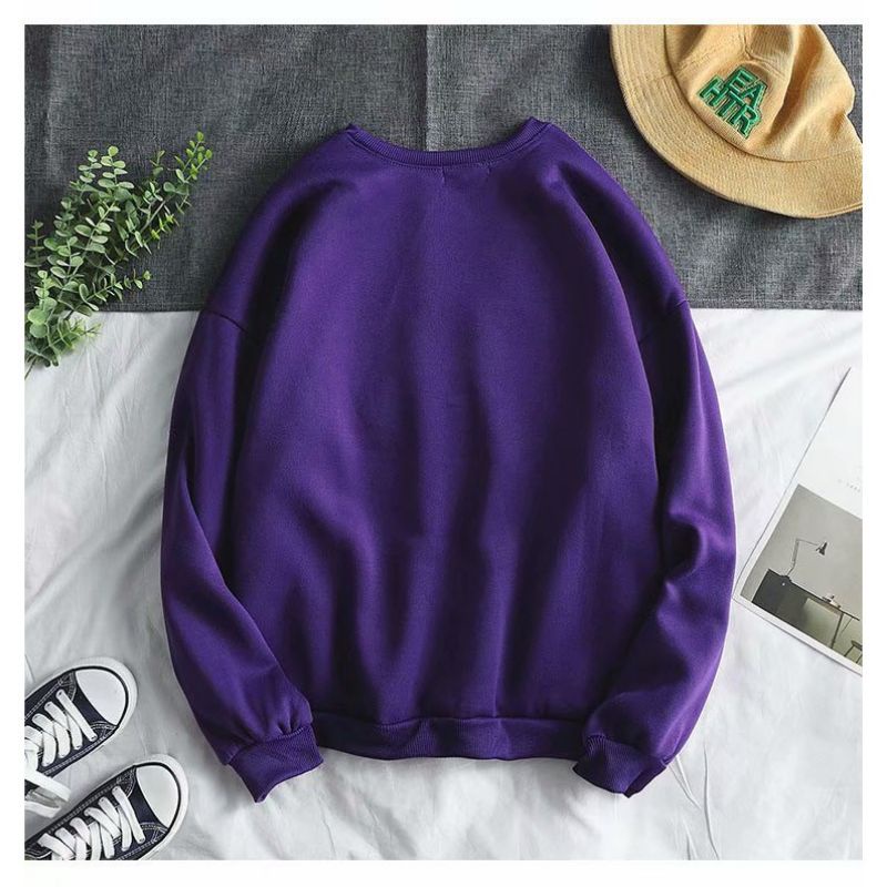 Sweater Pria BIG SIZE BOYS GUARD (S - 6XL) Crewneck Jumbo Ungu Tua Purple Sweatshirts Korean Fashion Wanita Pria Oversize Harajuku Oblong S M L XL 2XL 3XL 4XL 5XL 6XL mocca beige krem coklat