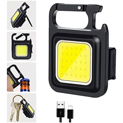 Lampu Mini COB BESI Karabiner Super Terang - Keychain Light Gantungan Kunci