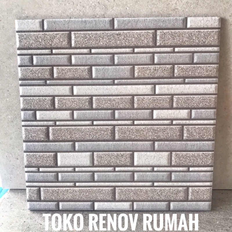 keramik 40x40 motif bata (timbul) keramik abu motif/ keramik putih motif/ keramik garasi/ keramik te