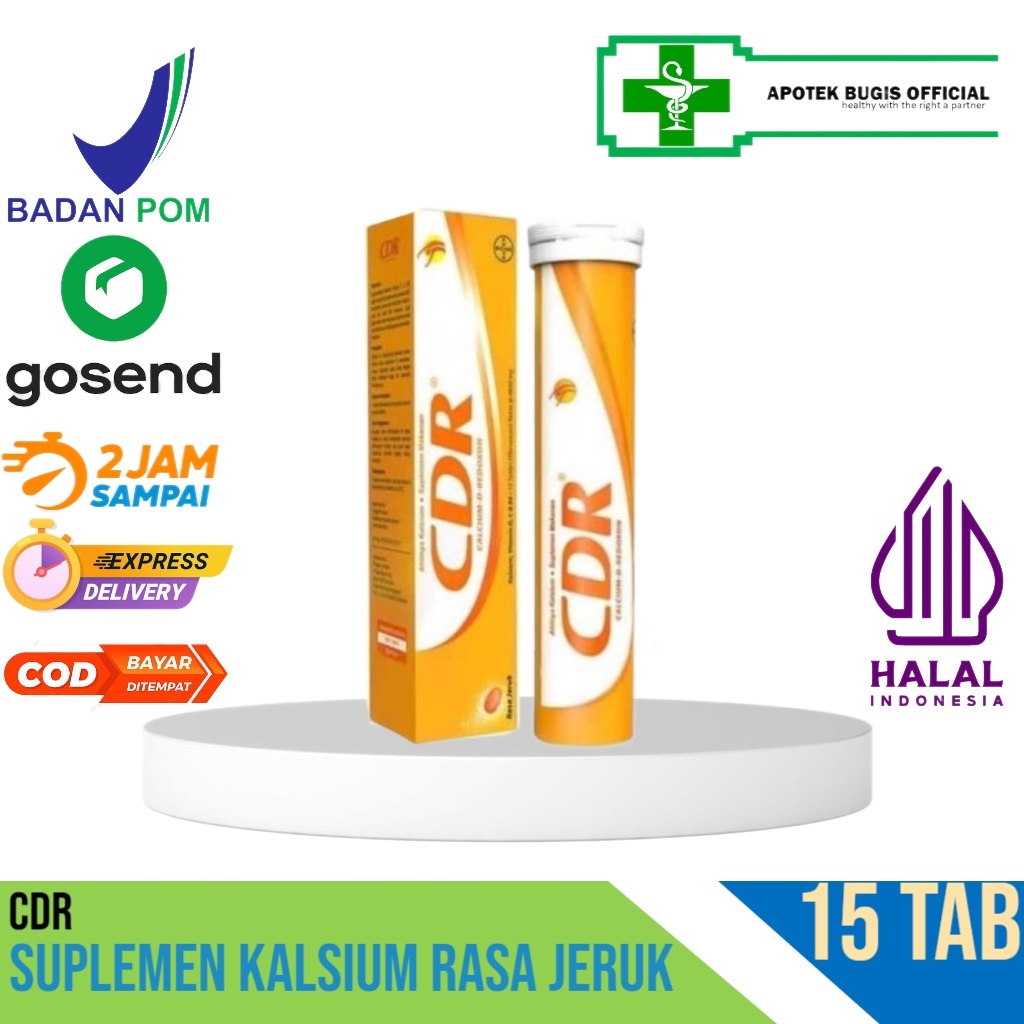 CDR Suplemen Kalsium Rasa Jeruk 15 Tablet
