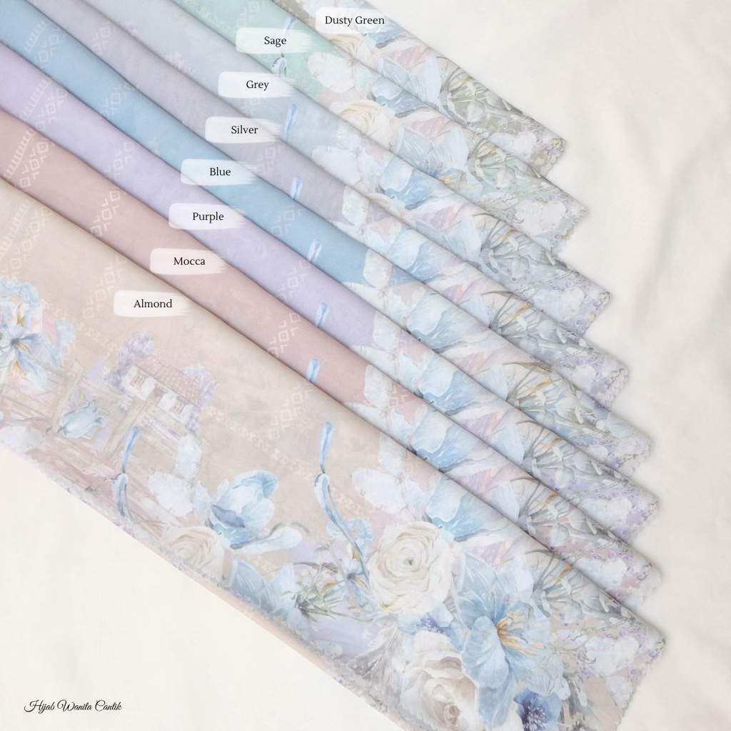 [Beli 3 GRATIS Hadiah]  Hijabwanitacantik - Lavender Scarf Jumbo Hijab Segiempat Polycotton Kerudung Segi Empat Motif Syari Jilbab Premium