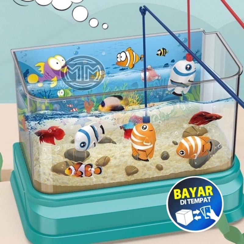 JC MAINAN PANCINGAN IKAN FUN AQUARIUM WATER PARADISE FISHING GAME FISH TANK FEEDING TIME