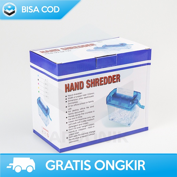 ALAT PENGHANCUR KERTAS KARTU CD MANUAL PAPER HAND SHREDDER MINI 4.5L