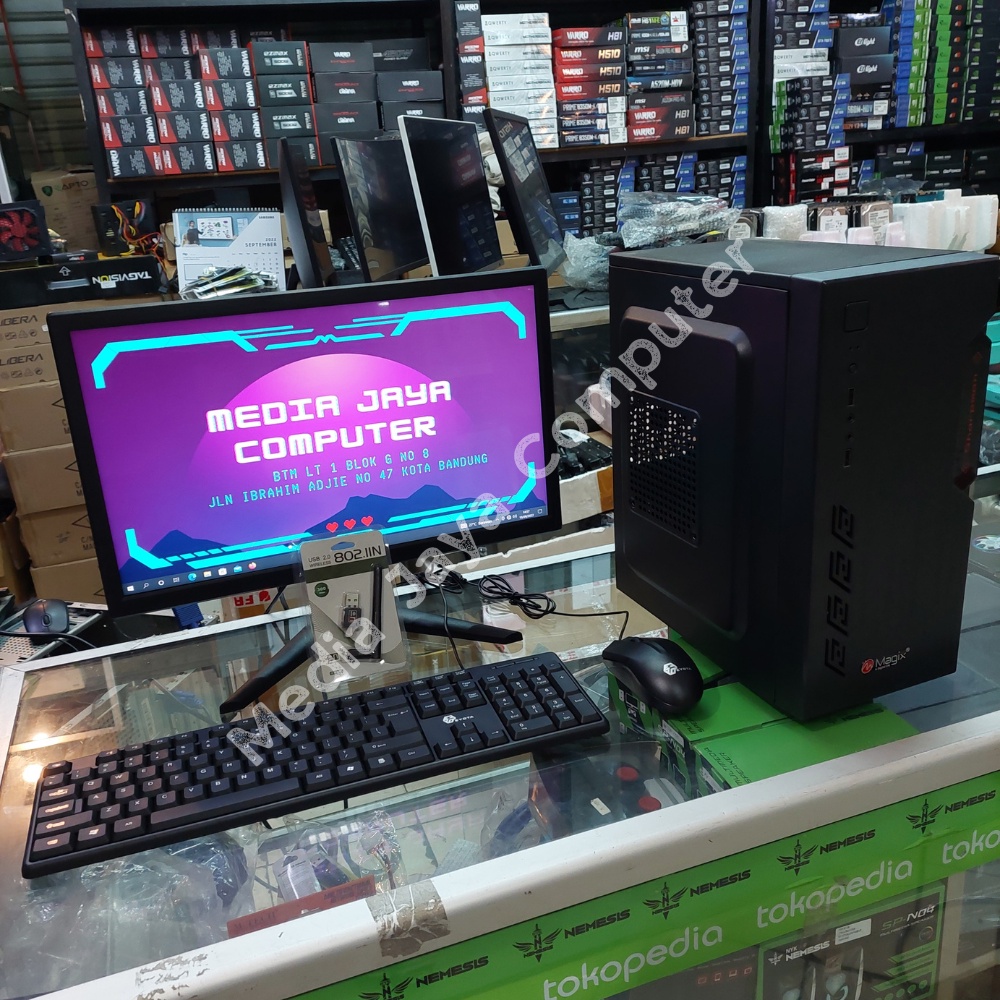 PC Core i3 2120 RAM 8gb HDD SSD Monitor 19 inch siap pakai komputer rakitan full set