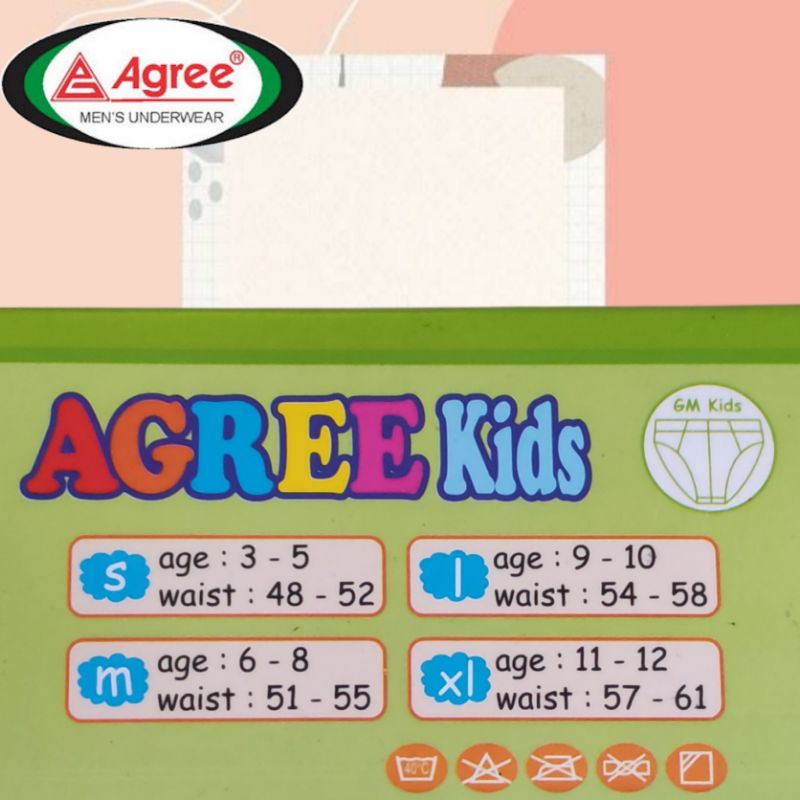 K626T - (Harga Per Box Isi 3Pcs) CELANA DALAM ANAK PAKAIAN DALAM ANAK COWOK AGREE KIDS SIZE S - XL