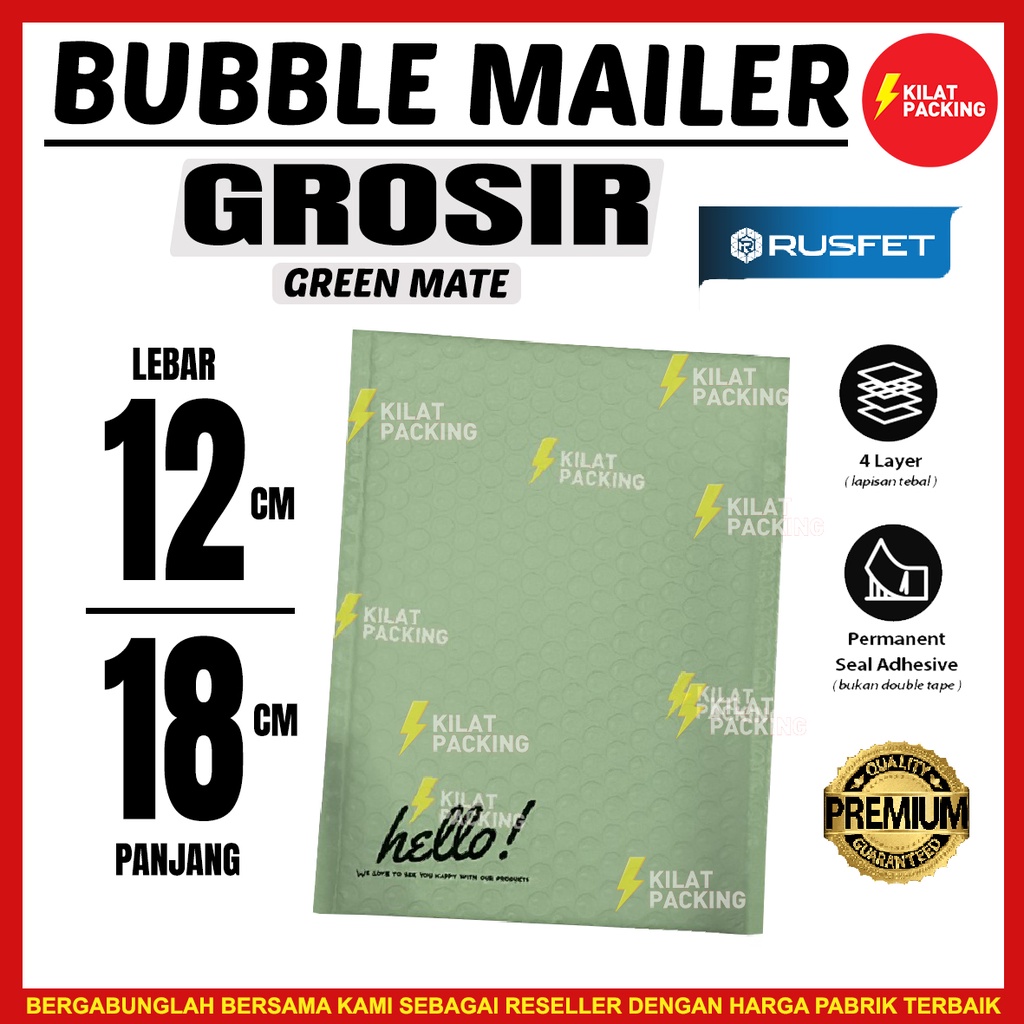 

Amplop Bubble Mailer Packing 12x18 Envelope Bubble Mailer Rusfet Green