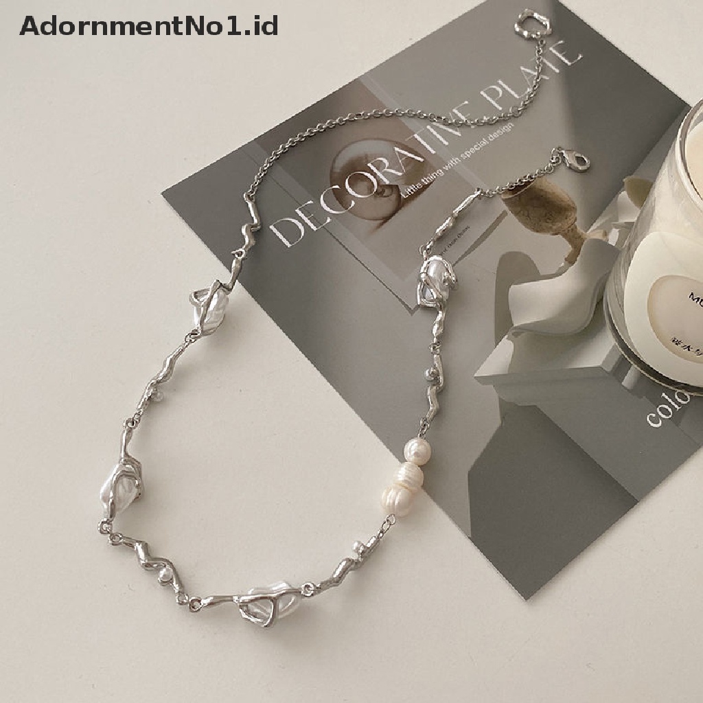 [AdornmentNo1] Fashion Baroque Pearl Kalung Choker Perhiasan Wanita Pernikahan Tidak Teratur Bunga Pearls Elegan Alami Mutiara Air Tawar [ID]