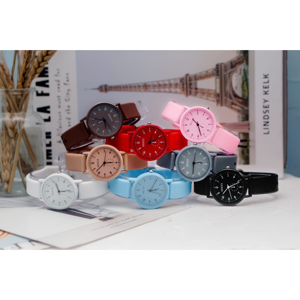 BAJ Jam Tangan Quartz Strap PU Analog Casual Gaya Retro Wanita &amp; Pria Ulzzang Watch Korean Fashion RM071