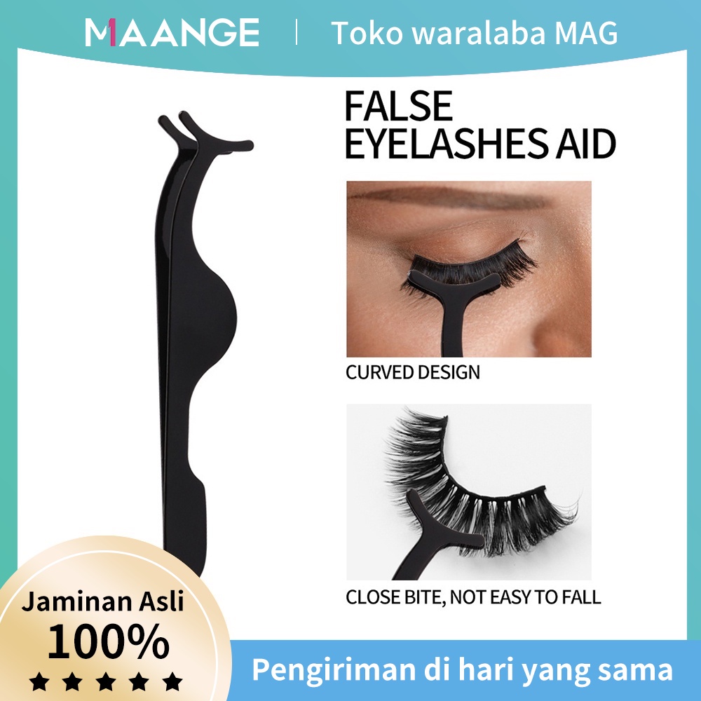 MAANGE Eyelashes Curler Pinset Palsu Bulu Mata Hitam Fake Eyelashes Makeup Accessories 5485