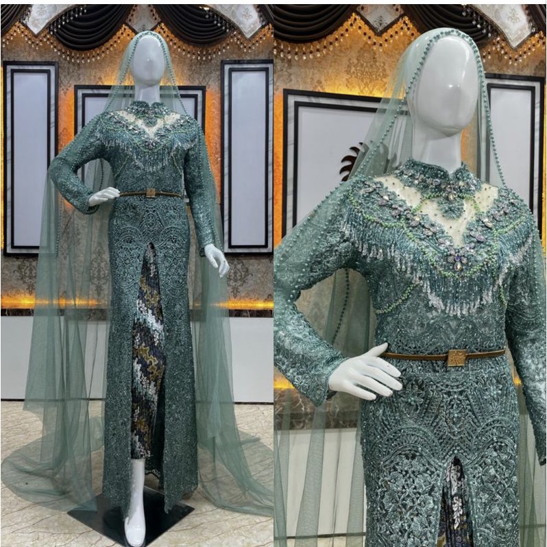 KEBAYA AKAD FULL PAYET SEMATA KAKI//KEBAYA TILE AKAR TRIDI//KEBAYA//GAUN