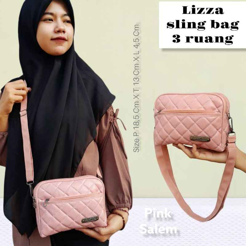 LIZZA SLING BAG 3 RUANG EMBOS CANTIK