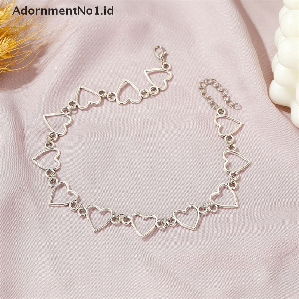 [AdornmentNo1] Fashion Choker Kalung Untuk Wanita Berongga Manis Cinta Hati Choker Kalung Dua Warna Kalung Perhiasan Kreatif Sederhana Wanita Cinta Hati Kalung [ID]