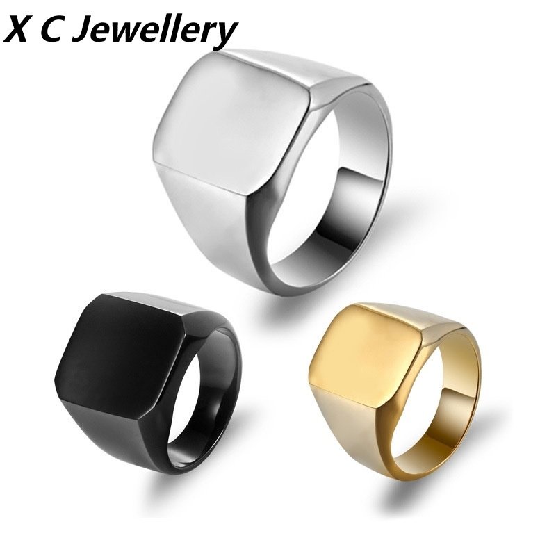 [X C Jewelry] Hip Hop Rock Pria Fashion Cincin Stainless Steel Aksesoris Perhiasan Pesta