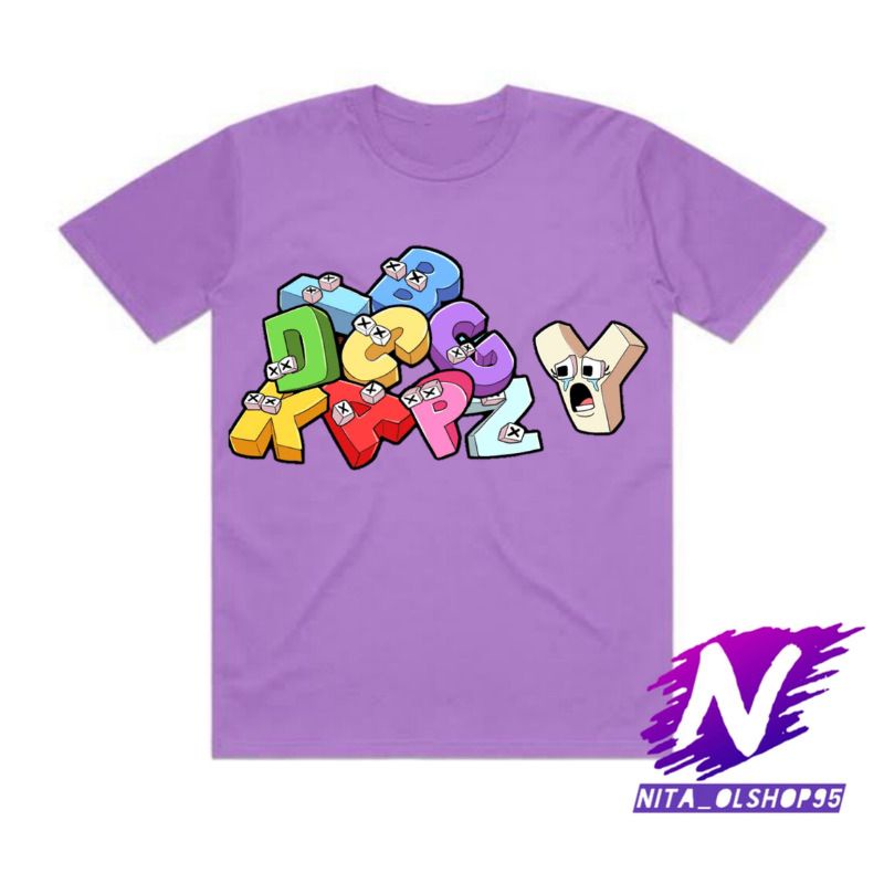 BAJU ALPHABET KAOS ALPHABET ANAK ROBLOX