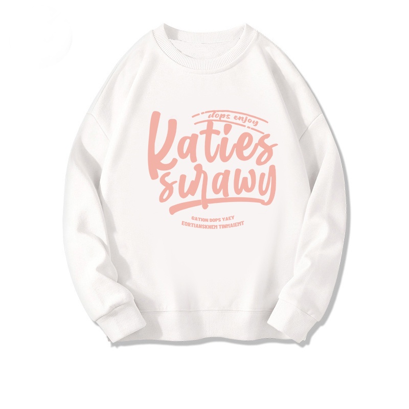 Pink Letter  Sweter Wanita Korean Style Sweater Couple Oversize/kaos polos lengan panjang