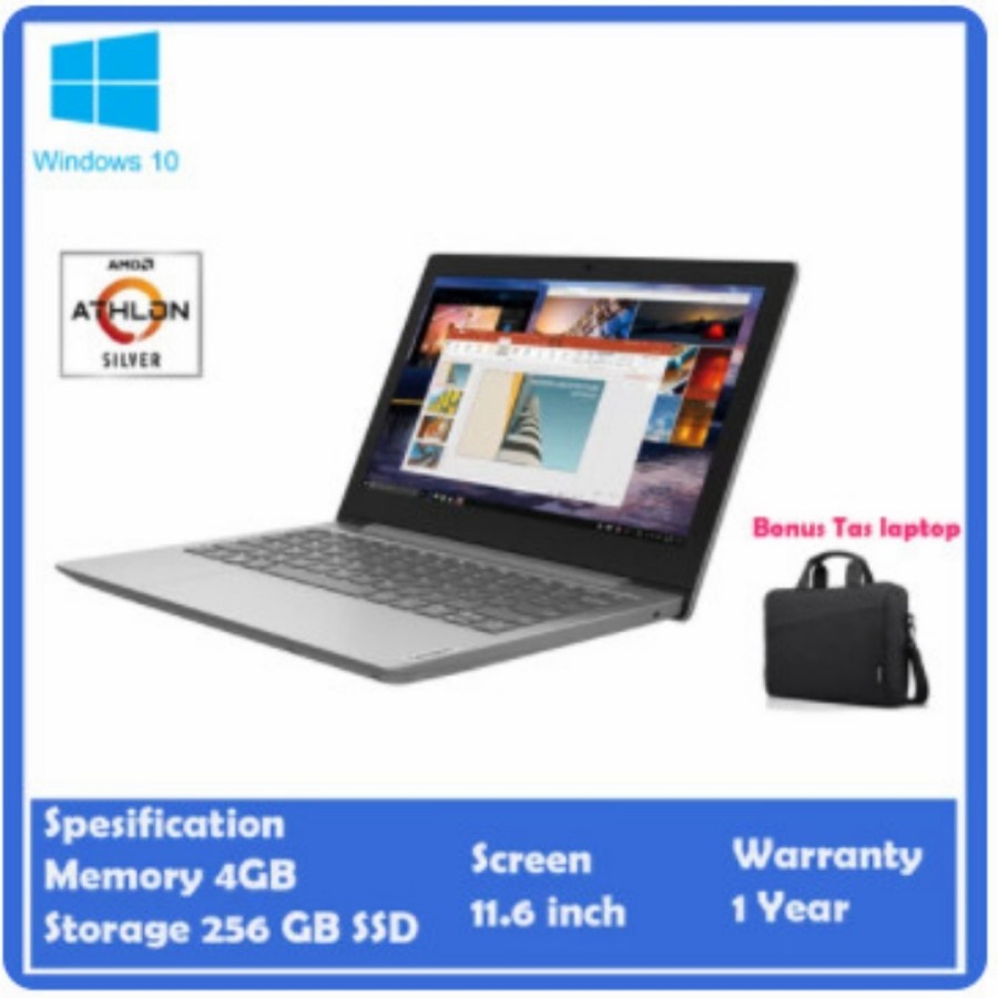 LAPTOP LENOVO AMD Athlon 3050 RAM 4GB SSD 256GB W10