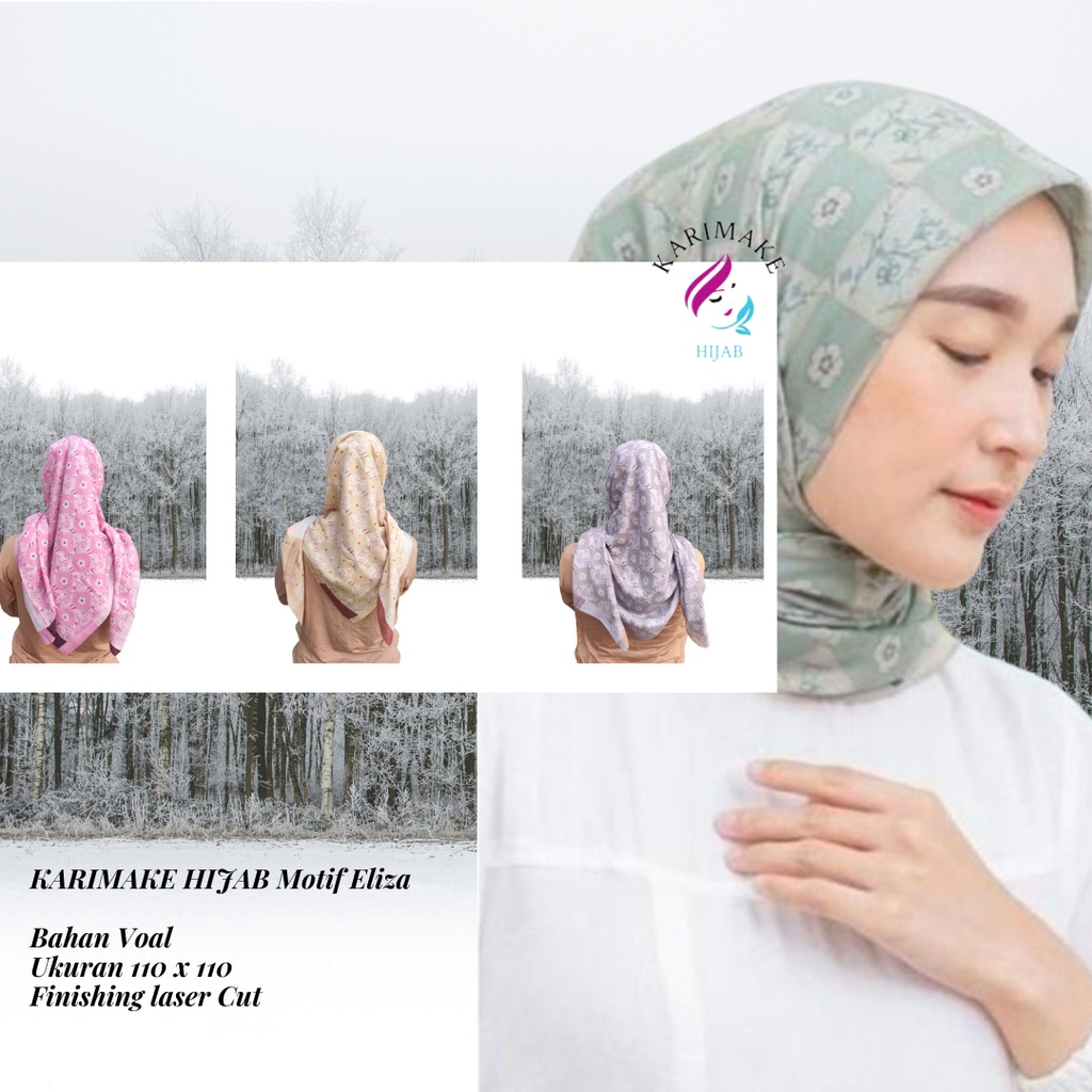 Karimake Hijab / Kerudung Segi Empat Motif Eliza