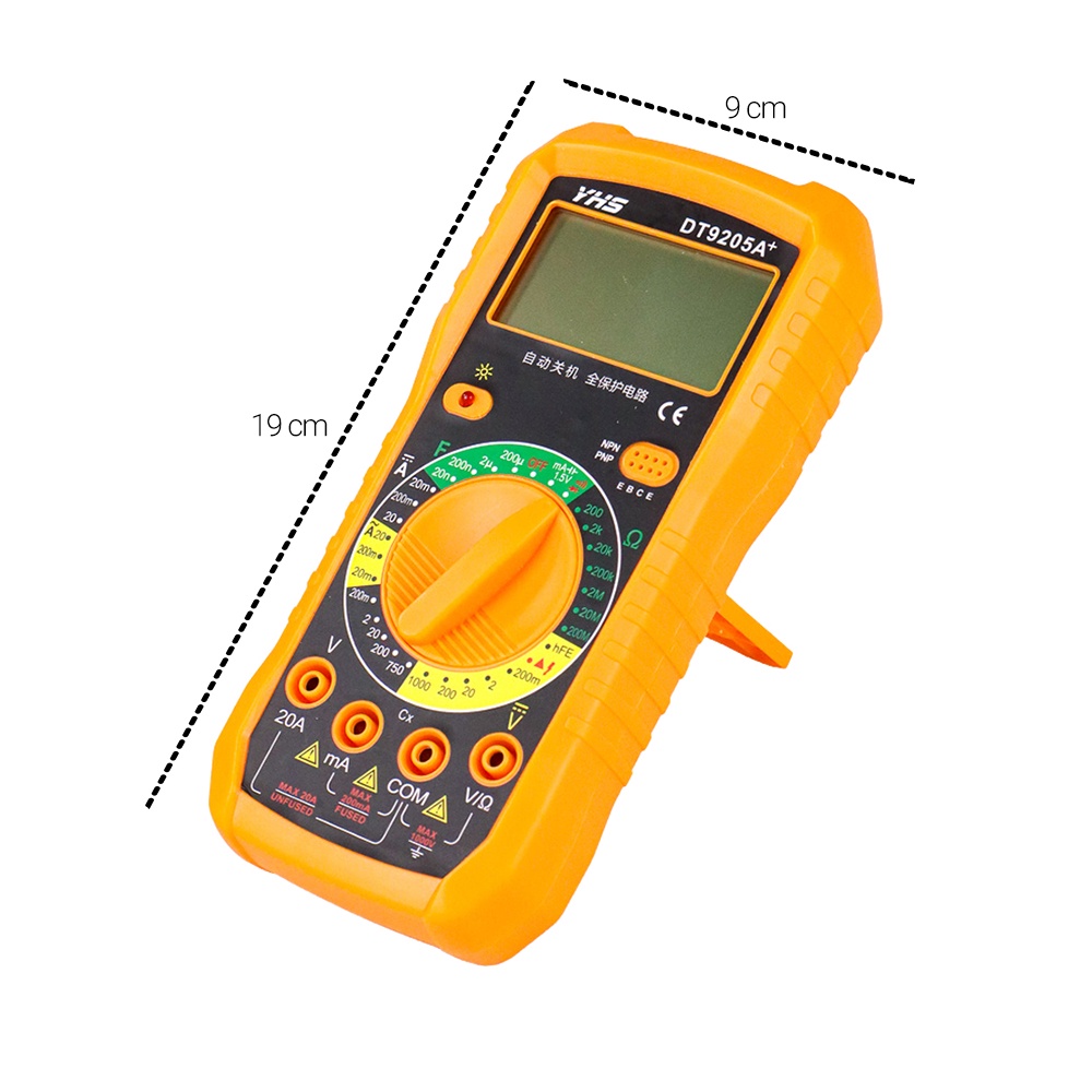 YHS Pocket Size Digital Multimeter Tester - DT9205A+ - Orange