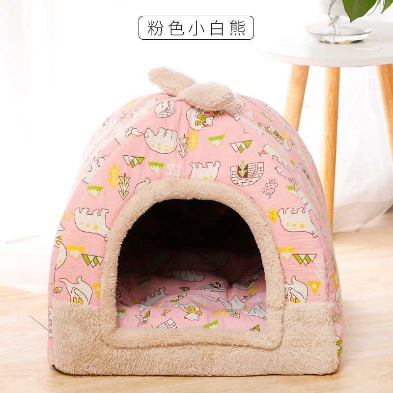 [FREE BONUS]Pet Igloo Rumah Kucing/Anjing Bulu Lembut Pet House Bantal