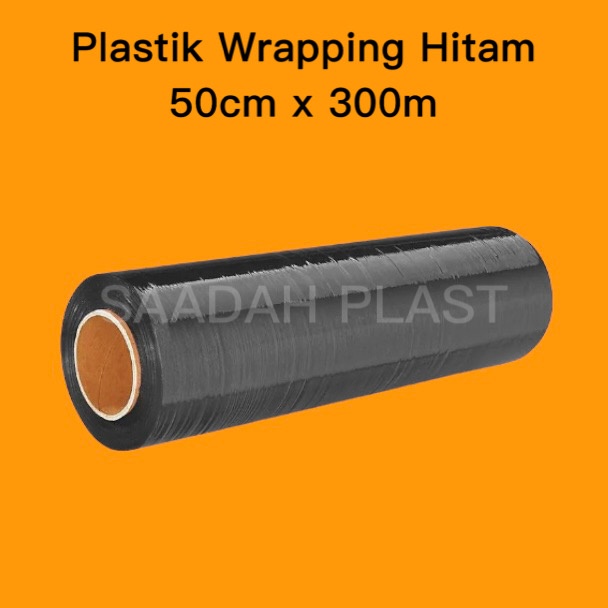 Stretch Film Hitam 50cm x 300m / Plastik Wrapping 50 cm x 300 m