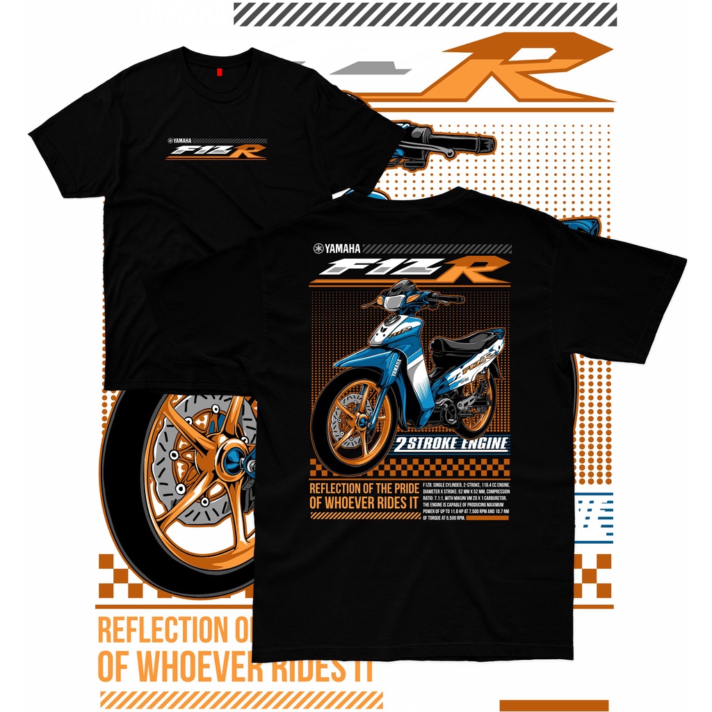 Kaos Drifthreats  FIZ R BLUE Pria Wanita warna Hitam