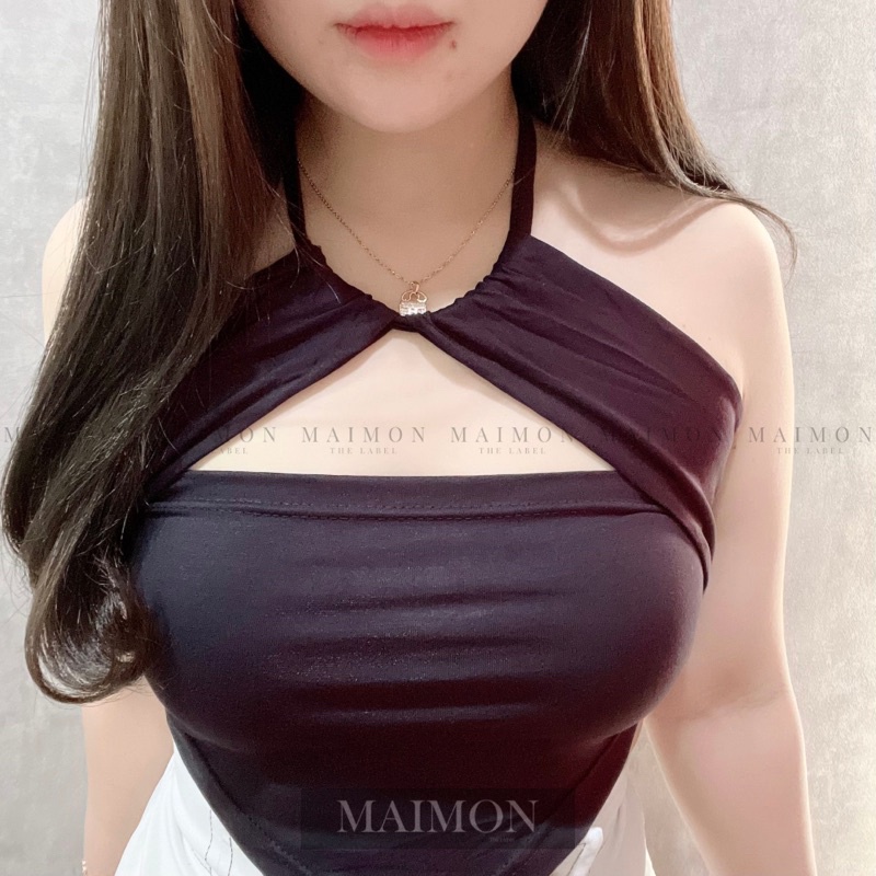 Triangle Halter Neck Tank Top | Baju Wanita Korean Fashion | Maimon Grosir