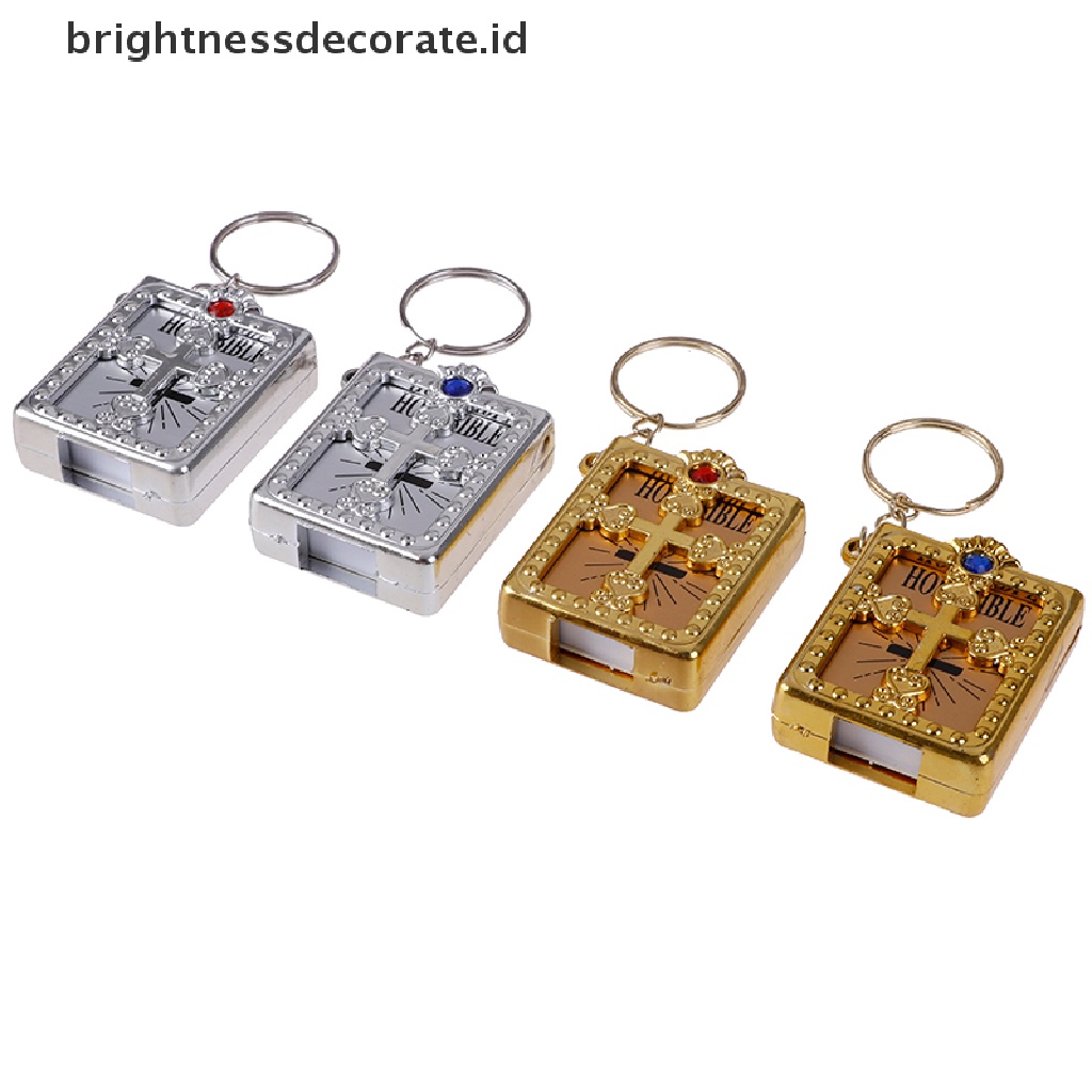 [Birth] Gantungan Kunci Kitab Suci Mini Gantungan Kunci Salib Yesus Kristen Religi Keyring [ID]