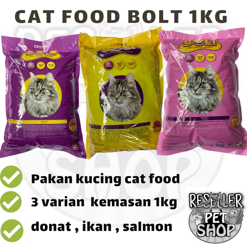 PAKAN KUCING BOLT 1KG  BOLT DONAT BOLT IKAN BOLT SALMON