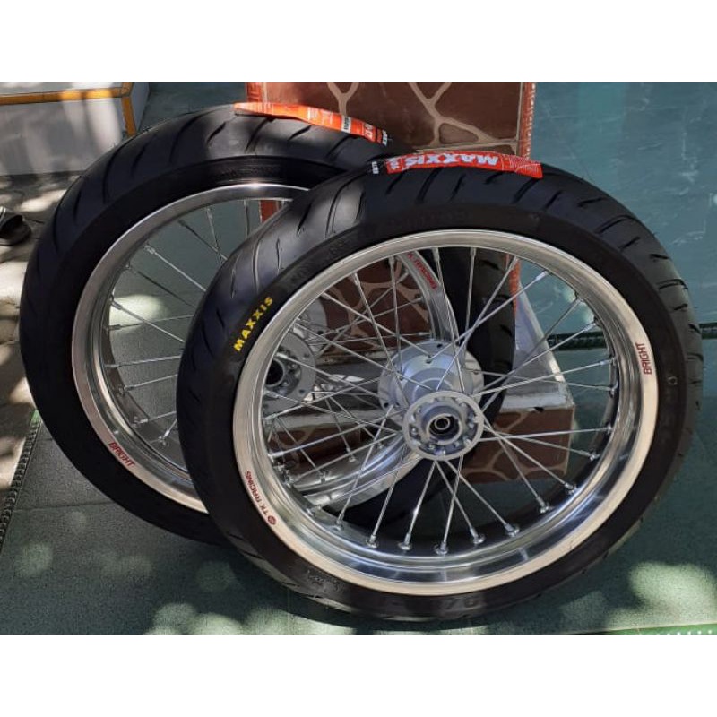 roda set velg set ban set supermoto klx atau klx dtracker velg TK Racing TK Japan ukuran 300 350 rin