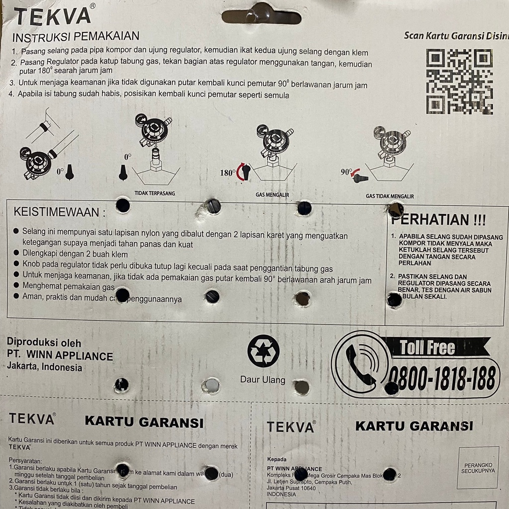 SELANG REGULATOR WINN GAS 1.8 METER SELANG PAKET REGULATOR WINN GAS