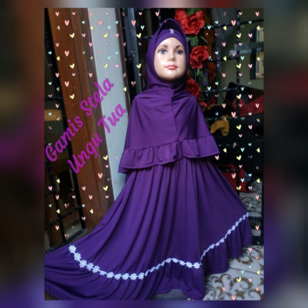 - Murah Cantik Murah Muslim Ungu Anak Stela Baju XS Gamis Pink Perempuan Tua Dijual