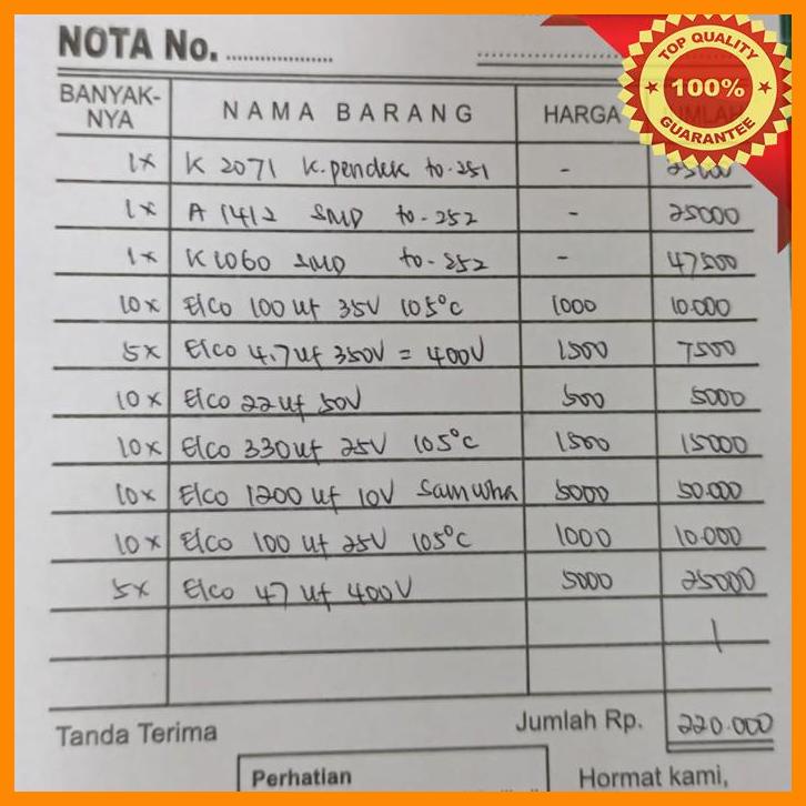 

(MAR) nota pembelian 220000 pak yuda