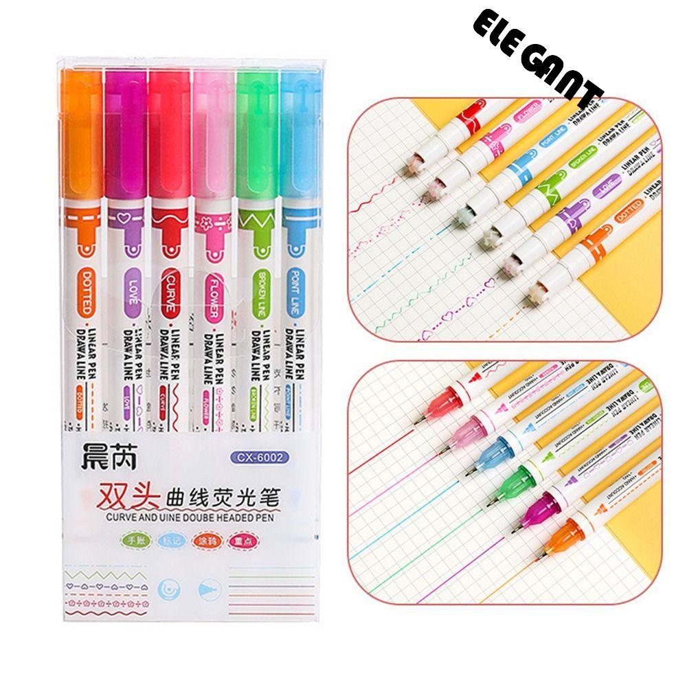 6 / 8 Pcs Pena Highlighter Warna-Warni Untuk Scrapbook