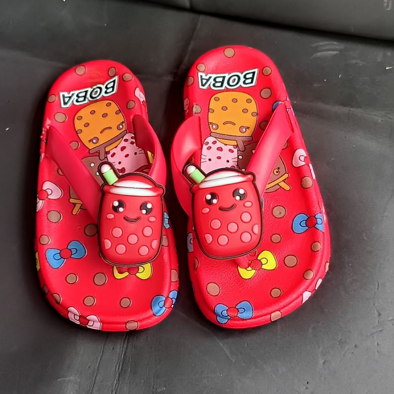 Sandal boba anak perempuan terbaru Sandal import trendy anak wanita Sendal boba lucu viral