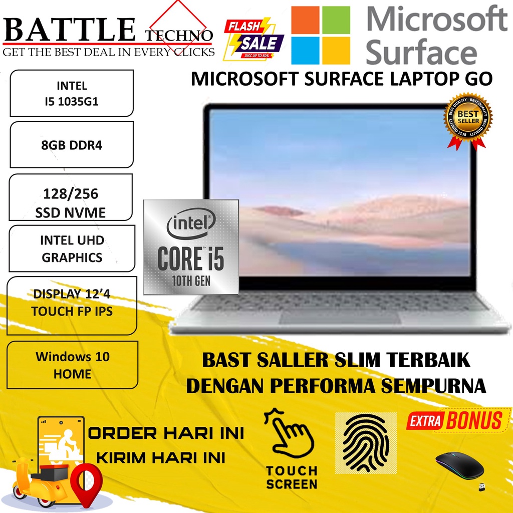 LAPTOP MICROSOFT SURFACE LAPTOP GO INTEL I5 1035G1 8GB 256GB WIN10HOME TERLARIS